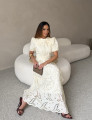 Vestido Richelieu Flor 3D Maggie Off White