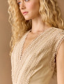 Vestido Tricoline Corina Bege