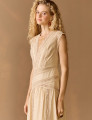 Vestido Tricoline Corina Bege