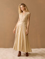 Vestido Tricoline Corina Bege