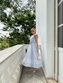 Vestido Bordado Emiliana Azul