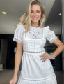 Vestido Pala Bordada Zaira Branco